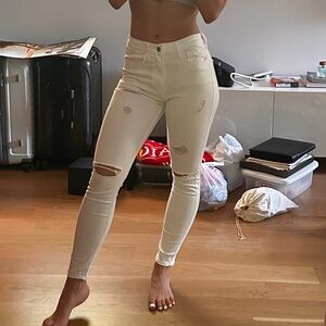 A&F white jeans